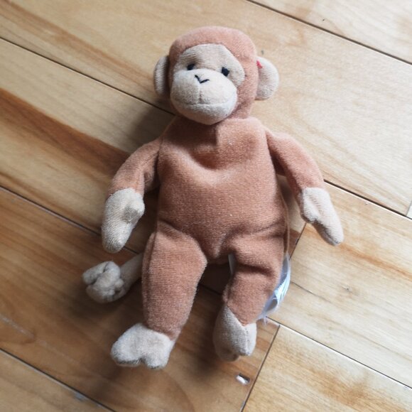 RARE VINTAGE 1998 Bongo The Monkey TY Beanie Babies Plush - Picture 1 of 2